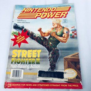 Nintendo Power Magazine Volume 38 July 1992 Street Fighter II w/Wings 2 Poster